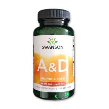  Swanson A&D VITAMIN halolajból A-5000NE+ D-400NE 250 kapszula