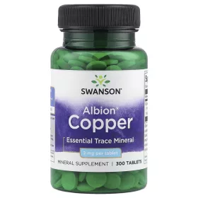 Swanson Albion Kupfer (Kupferbisglycinat) 2 mg 300 Tabletten