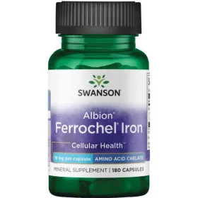   Swanson Ferrochel Eisen 18 mg, 180 Kapseln, Eisenbisglycinat-Chelat