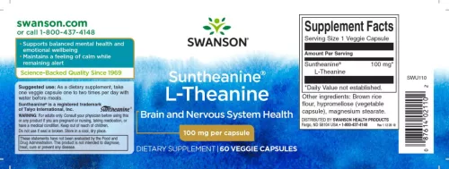 Swanson Suntheanine L-teanin 100 mg 60 vegetarijanskih kapsula