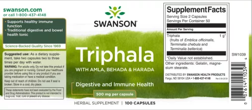 Swanson Triphala 500 mg 100 kapsula