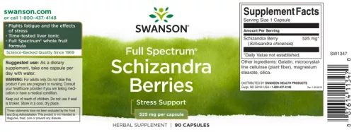 Swanson Schizandra bobice 525 mg 90 kapsula Schizandra bobice, kineska magnolija
