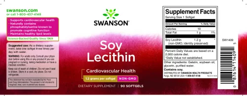 Swanson Sojin lecitin 1200 mg 90 mekih kapsula
