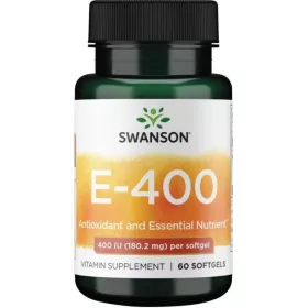   Swanson Vitamin E-400 180 mg 60 Kapseln d-alpha-Tocopherolacetat