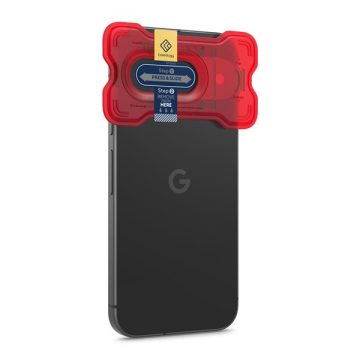   Spigen Caseology Snap Fit Google Pixel 9 Tempered Glass kameravédő fólia felhelyező kerettel, átlátszó (2db)