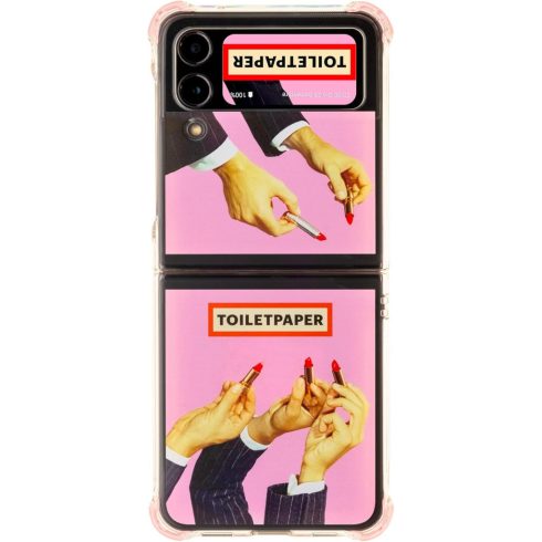 Samsung Galaxy Flip4 Toiletpaper rúzs mintás gyári tok, rózsaszín (GP-FPF721HICPY)