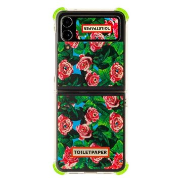   Samsung Galaxy Flip4 Toiletpaper rózsa mintás gyári tok, zöld (GP-FPF721HICGY)