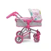 Moni Toys Pink rose játék mózes kosaras babakocsi