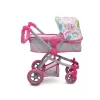 Moni Toys Pink rose játék mózes kosaras babakocsi