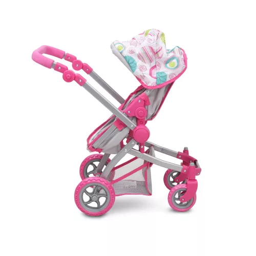 Moni Toys Pink rose játék mózes kosaras babakocsi