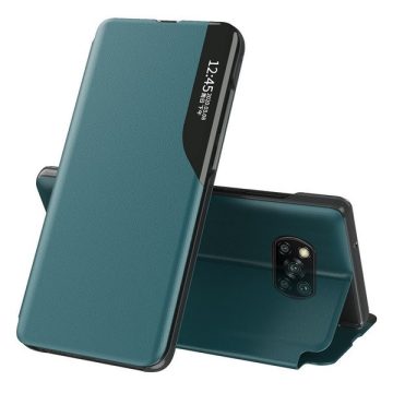   Apple Wooze FashionBook iPhone 16 Plus oldalra nyíló tok, stand, zöld