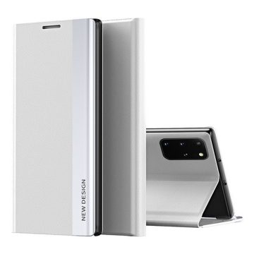   Apple Wooze Silver Line iPhone 16 Pro oldalra nyíló tok, stand, világosszürke
