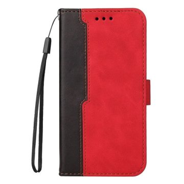   Apple Wooze Colour Wallet iPhone 16 oldalra nyíló tok, stand, kártyatartóval, kézpánttal, piros