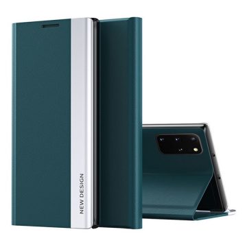   Apple Wooze Silver Line iPhone 16 oldalra nyíló tok, stand, sötétzöld