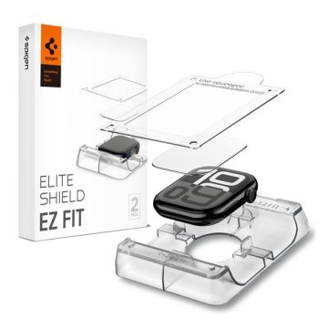   Spigen EliteShield EZ Fit Apple Watch 10 (46mm) kijelzővédő fólia felhelyező kerettel (2db)