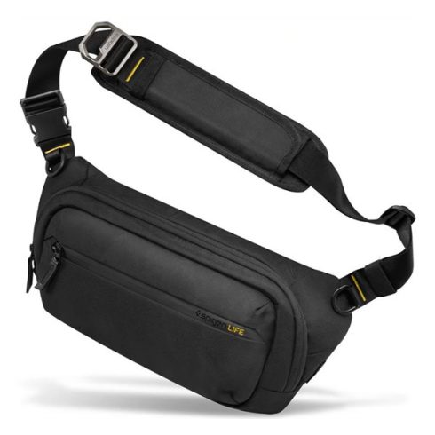 Spigen Klasden vízálló válltáska kulcstartóval, fekete KD410