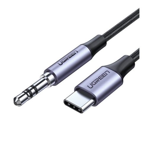 Ugreen AV143 3,5 mm-es mini jack AUX kábel, USB-C, 1m, fekete