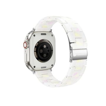  Forcell F-Design FA04 Apple Watch 42/44/45/49mm márvány mintás szíj, fehér