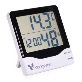   Cangaroo Thermometer mit Thermometer, Hygrometer und Digitaluhr, grün/weiß