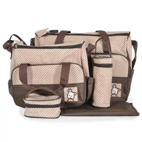   STELLA Wickeltasche, 5-teiliges Set mit Windelüberzug, BRAUN/BEIGE