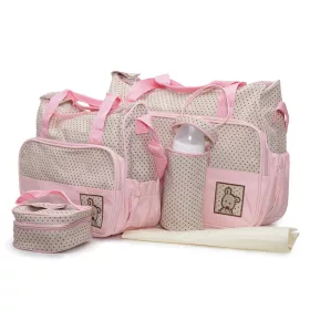   STELLA Wickeltasche, 5-teiliges Set mit Windelüberzug, Rosa/Beige