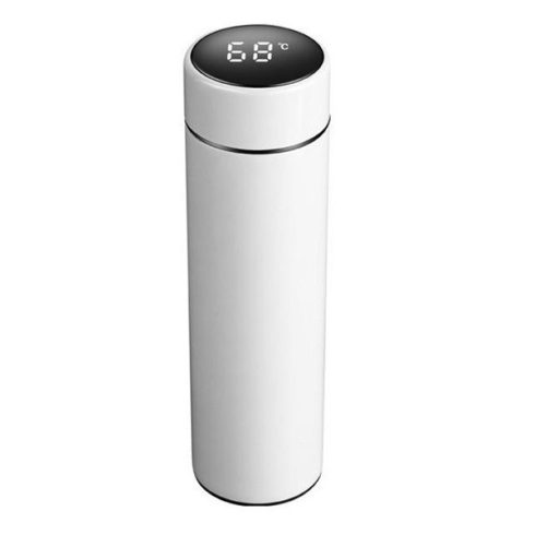 Wooze Keep Warm prémium fémfalú termosz, LED érintő kijelzővel, 500ml, fehér