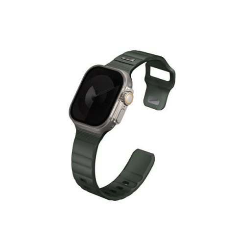 Uniq Stride KFM Apple Watch 49mm gumis szilikon szíj, sötétzöld