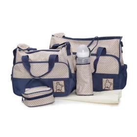   STELLA Wickeltasche, 5-teiliges Set mit Windelüberzug, BLAU/BEIGE