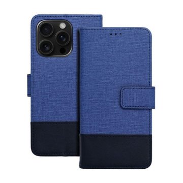  Gomma iPhone 16 flip/oldalra nyíló tok kártyatartó résszel, kék