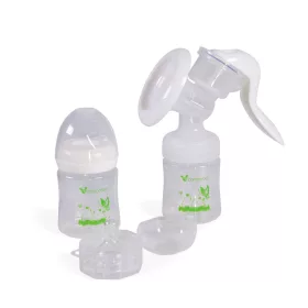 Cangaroo Delicate manuelle Milchpumpe mit 2 Flaschen, weiß