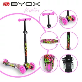 BYOX Rapture Scooter Vorderrad Doppelrad pink