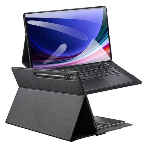 Dux Ducis DK Samsung Tab S10 Ultra/S9 Ultra/S8 Ultra kihajtható tok vezeték nélküli billentyűzettel, fekete