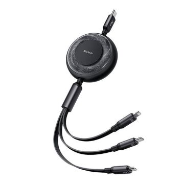   Mcdodo CA-5220 3in1 töltő- és adatkábel USB / USB-C / Lightning / MicroUSB 5A, 1,2m, fekete