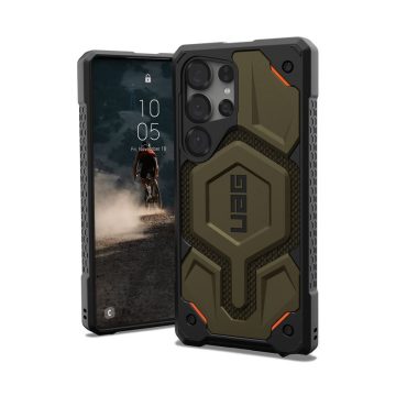   UAG Monarch Pro Samsung Galaxy S25 Ultra mágneses tok, kevlar element green