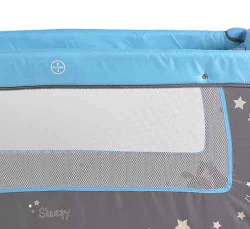 MONI Sleepy összecsukható luxus utazóágy 2 szint+pelenkázó+ játék kék