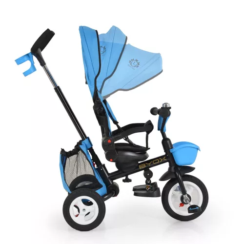 BYOX Flexy Lux Dreirad mit Schiebegriff für Eltern, blau