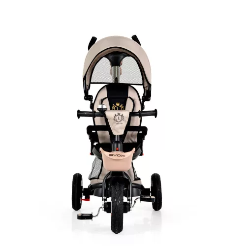 BYOX Flexy Lux Dreirad mit Schiebegriff für Eltern, beige