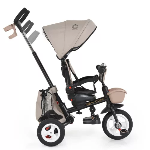 BYOX Flexy Lux Dreirad mit Schiebegriff für Eltern, beige