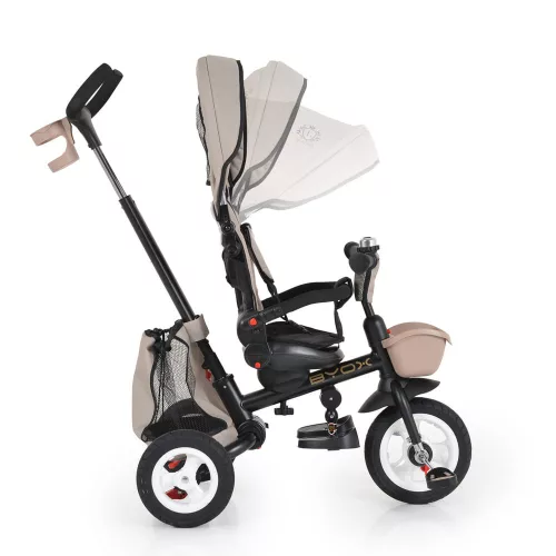 BYOX Flexy Lux Dreirad mit Schiebegriff für Eltern, beige