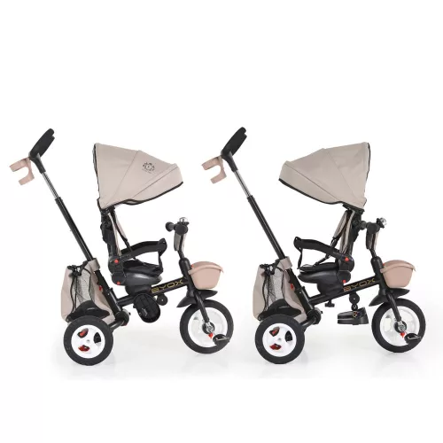 BYOX Flexy Lux Dreirad mit Schiebegriff für Eltern, beige