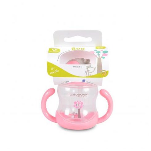 BOO itatópohár szívószállal, fogantyúval 280ml PINK