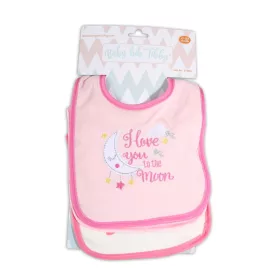 TIBBY Lätzchen, 3-teilig, Neugeborenengröße, Rosa