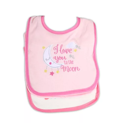 TIBBY Lätzchen, 3-teilig, Neugeborenengröße, Rosa