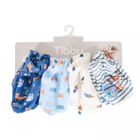   TIBBY kleine Handschuhe, 4 Paar, Neugeborenengröße, Baumwolle, Junge/BLAU