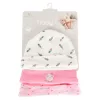 TIBBY Mützen, 3 Stück/Packung, Größe 0-3 Monate, Rosa