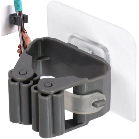 Öntapadós fali seprű / mop tartó RC-K-1152, szürke