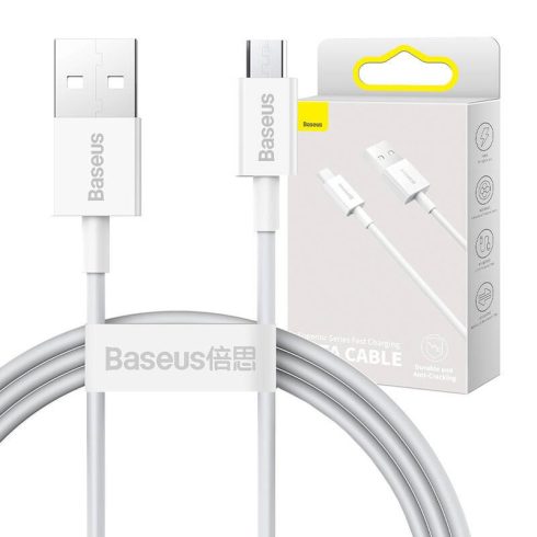 Baseus Superior Series USB-Micro-USB kábel, 2A, 1m, fehér