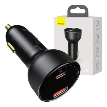 Baseus Superme autós töltő, USB, USB-C, 100 W, fekete