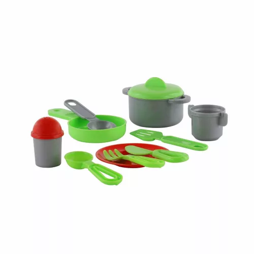 Polesie Toys kleine Küche JANA mit Geschirr 49 cm ROT/blau