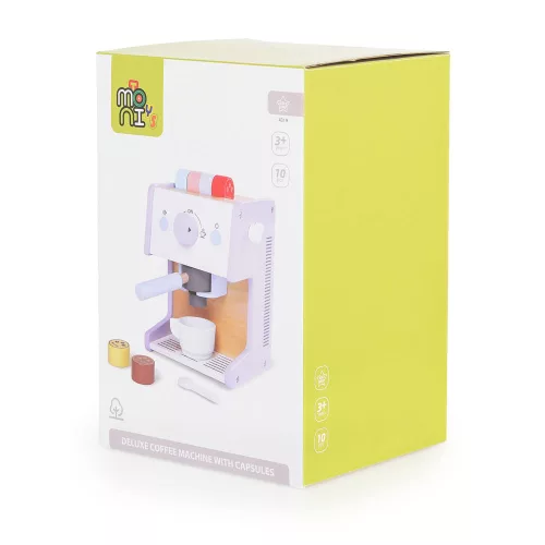 Moni Toys Holzspielzeug, Deluxe-Kaffeemaschine aus Holz, 23 x 14 x 17,5 cm